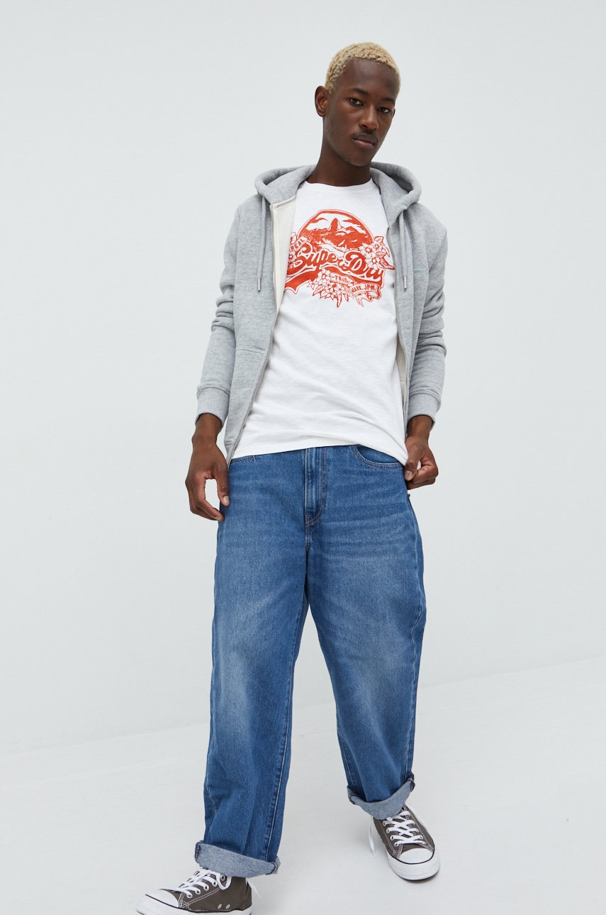 

Кофта Superdry мужская цвет серый меланж
