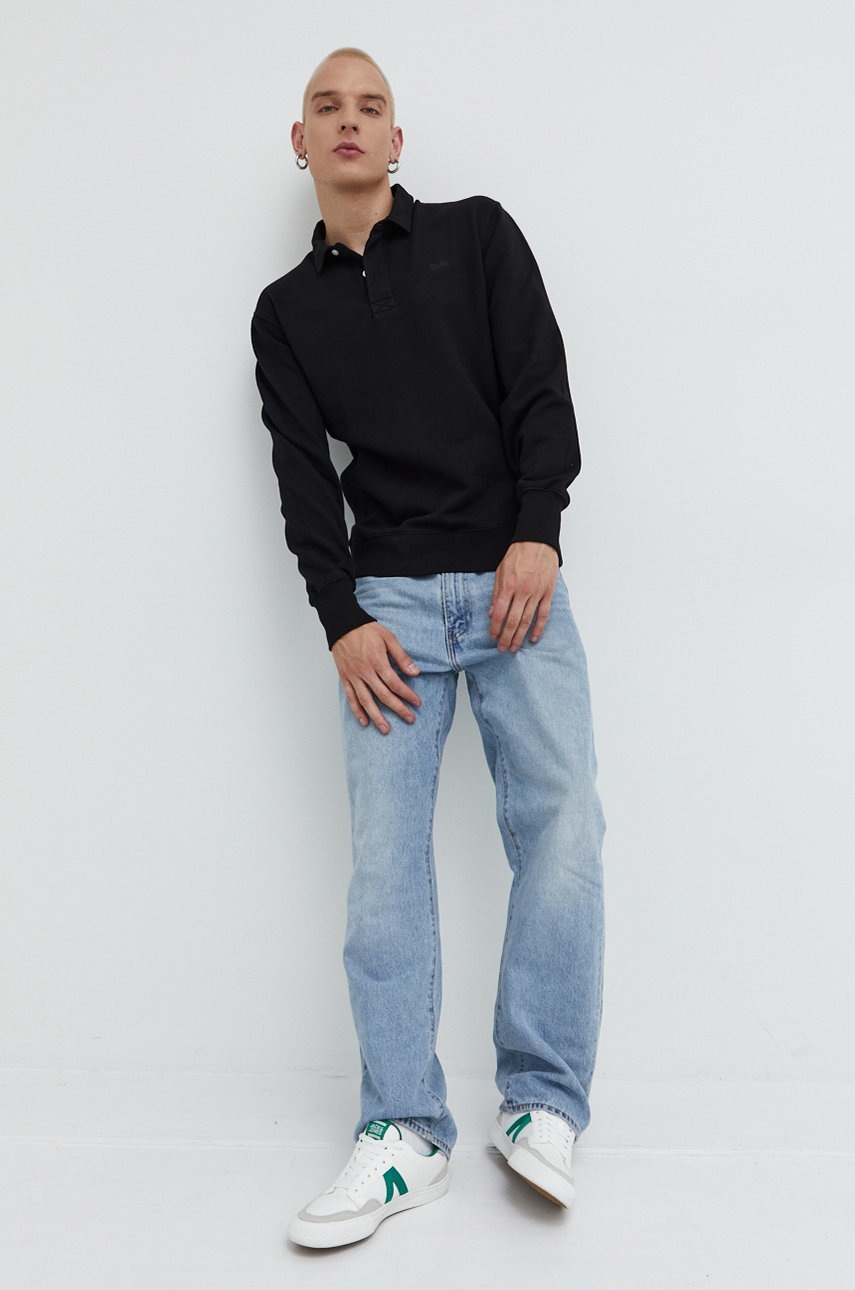 

Кофта Superdry чоловіча колір чорний однотонна