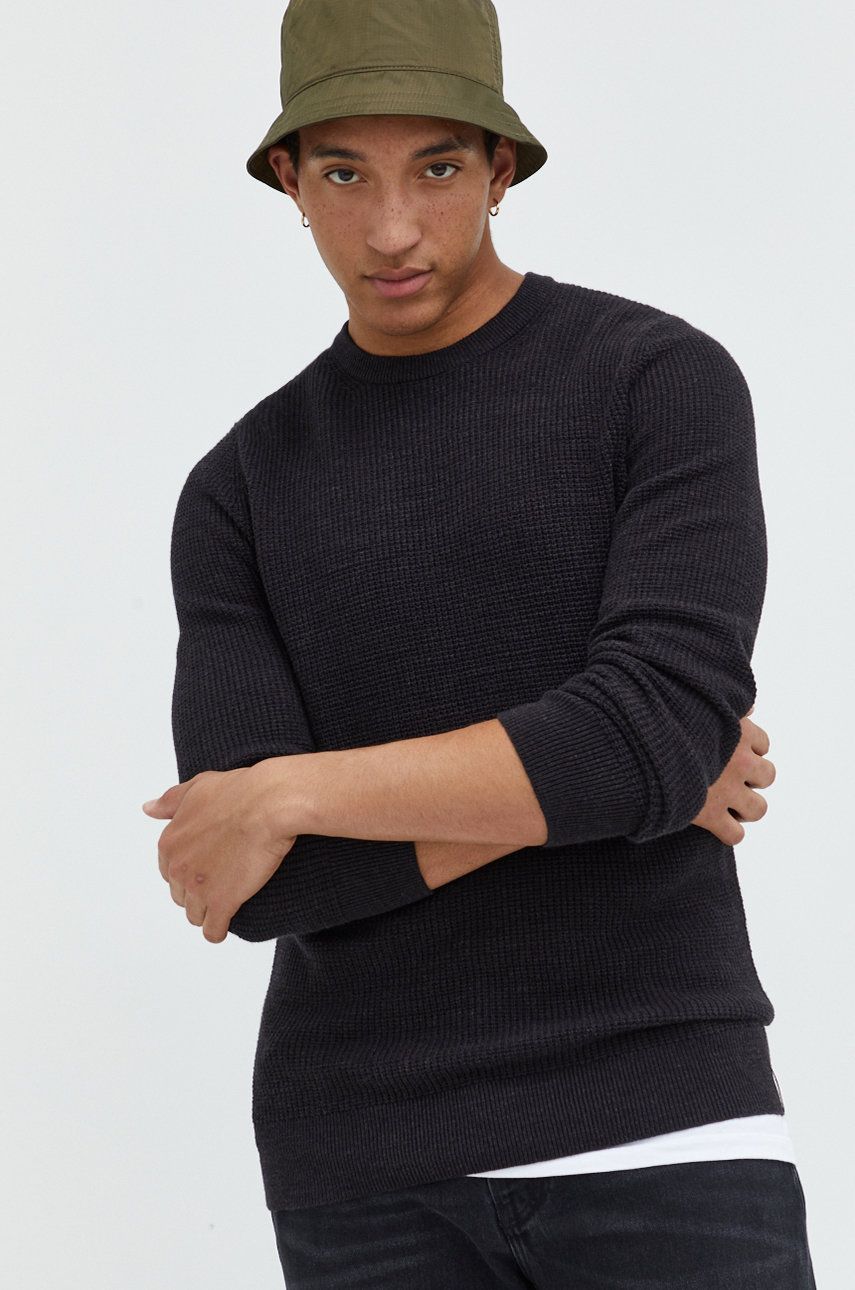 Superdry sweter bawełniany męski kolor czarny