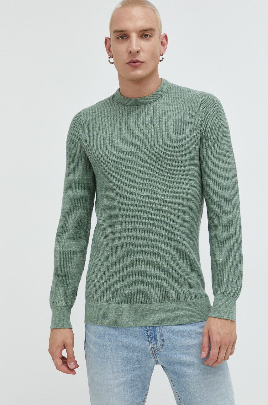 Superdry sweter bawełniany męski kolor zielony