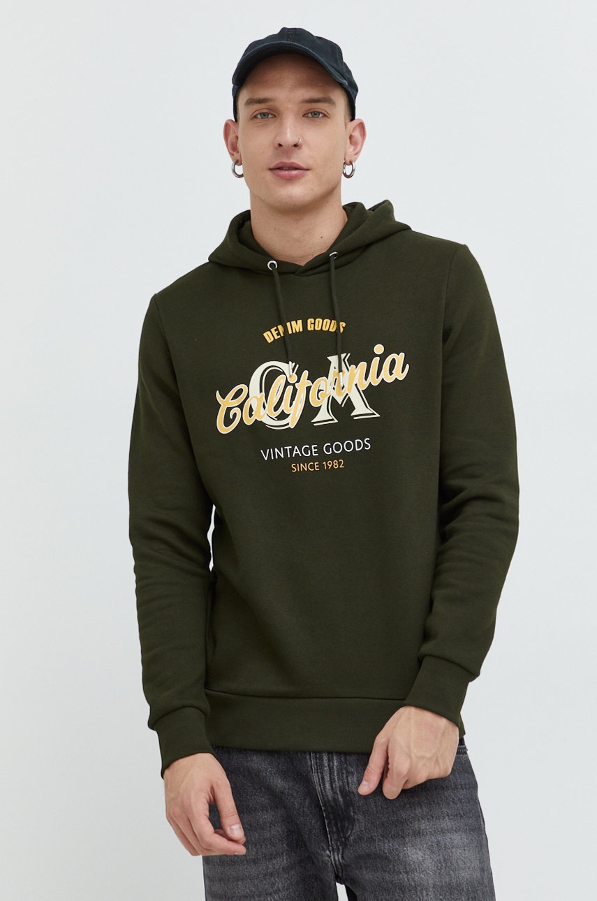 

Кофта Produkt by Jack & Jones мужская цвет зелёный с принтом