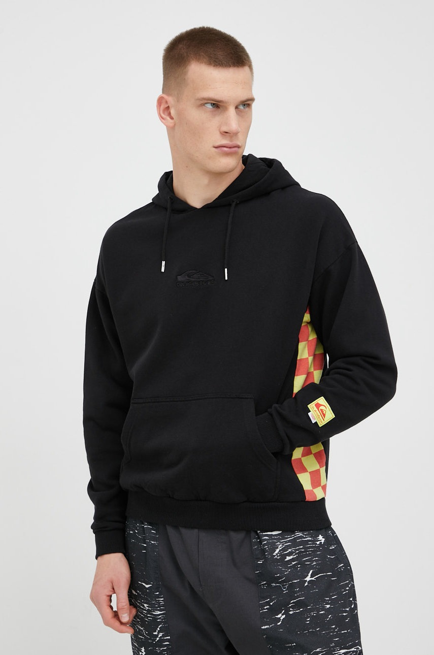 

Бавовняна кофта Quiksilver X Stranger Things чоловіча колір чорний з аплікацією