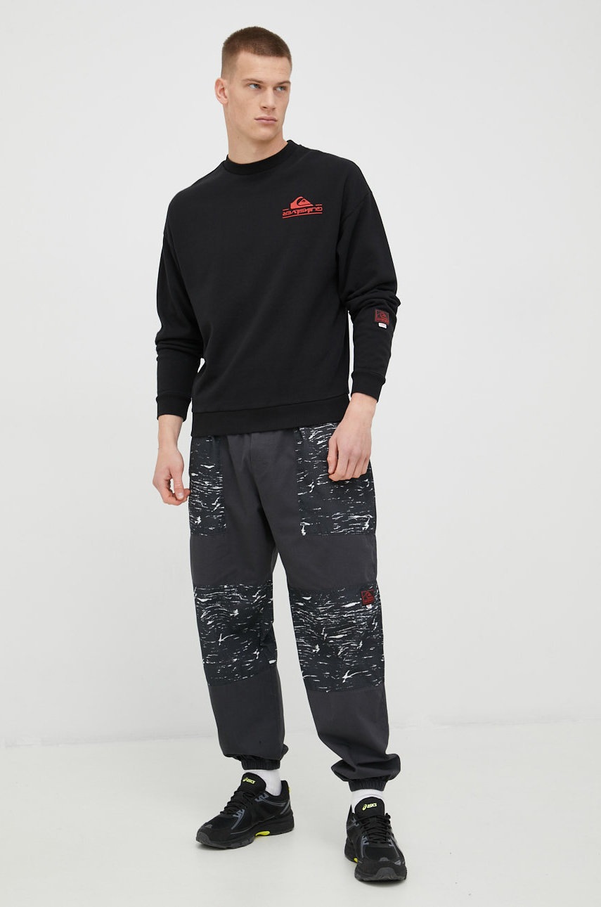 

Хлопковая кофта Quiksilver X Stranger Things мужская цвет чёрный с принтом