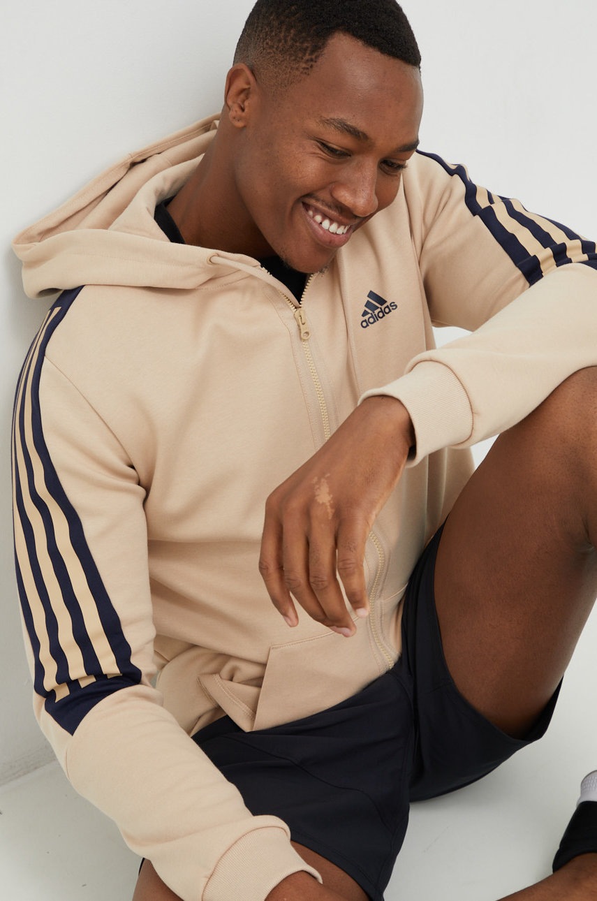 

Суичър adidas Performance в бежово с качулка с принт, Бежов