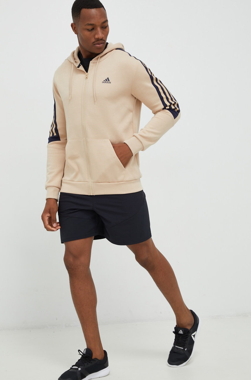 

Кофта adidas Performance чоловіча колір бежевий з принтом