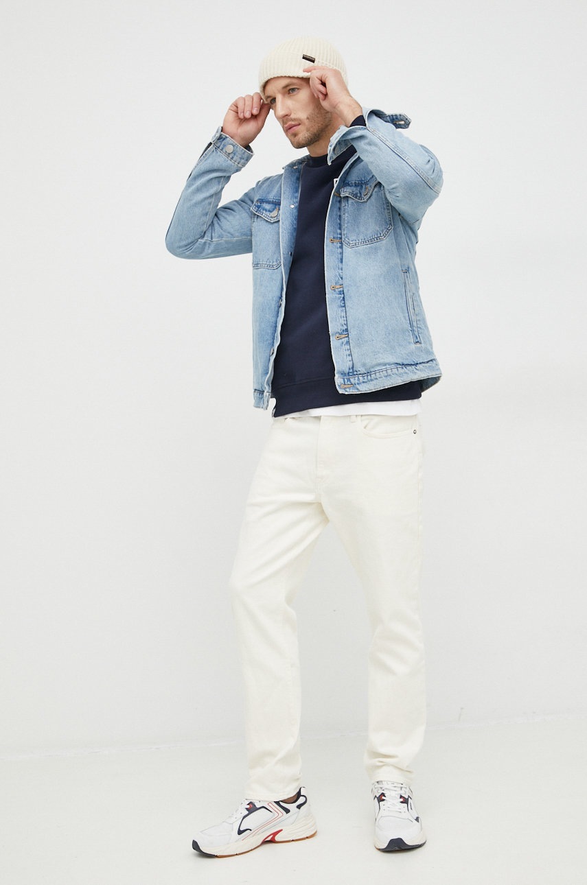 

Кофта Pepe Jeans мужская цвет синий с аппликацией
