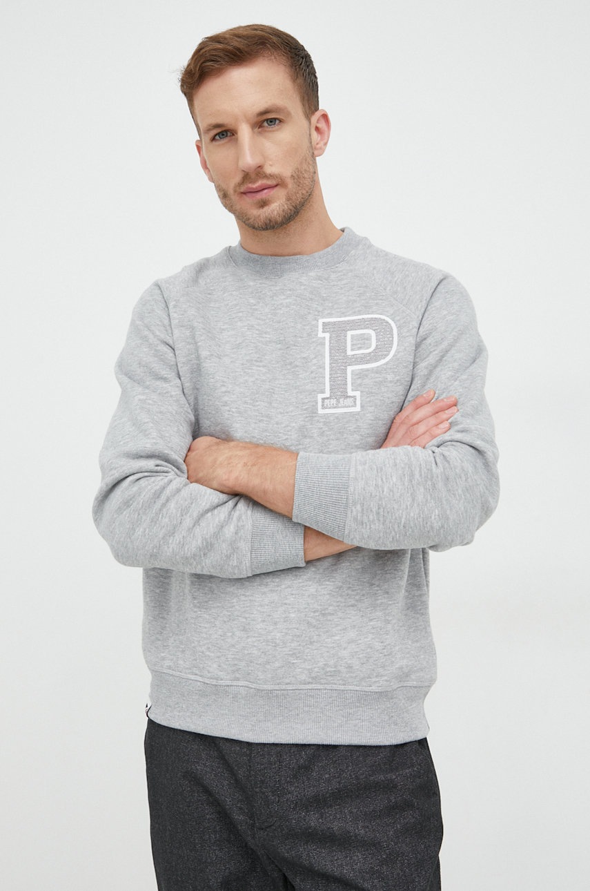 

Суичър Pepe Jeans в сиво с апликация, Сив