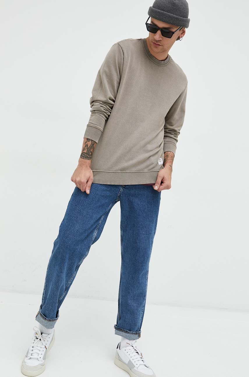 хлопковая кофта Only & Sons мужская цвет бежевый однотонная