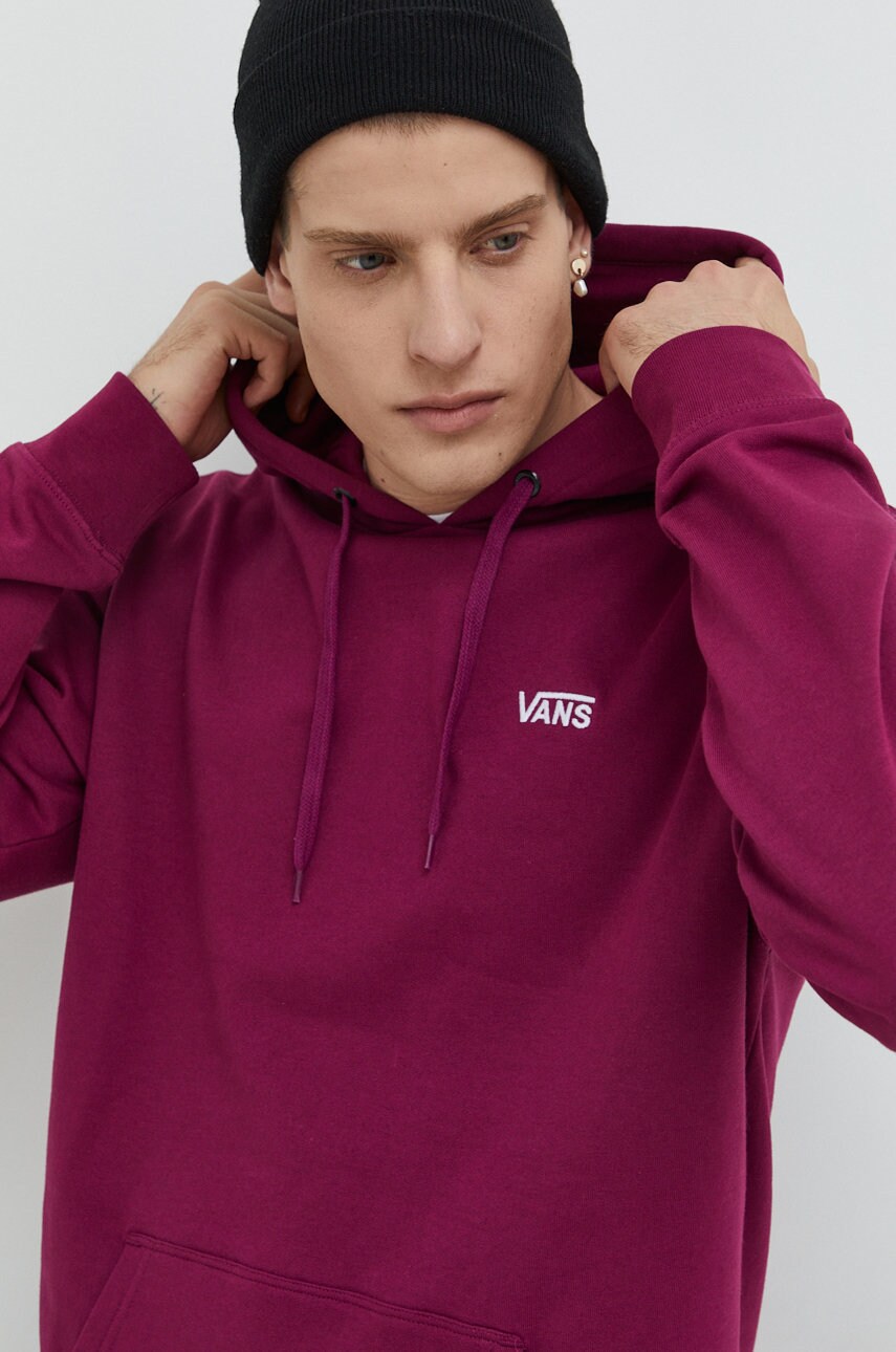 Vans hanorac de bumbac barbati, culoarea violet, neted