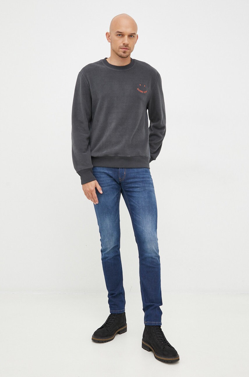 

Кофта PS Paul Smith мужская цвет серый с аппликацией