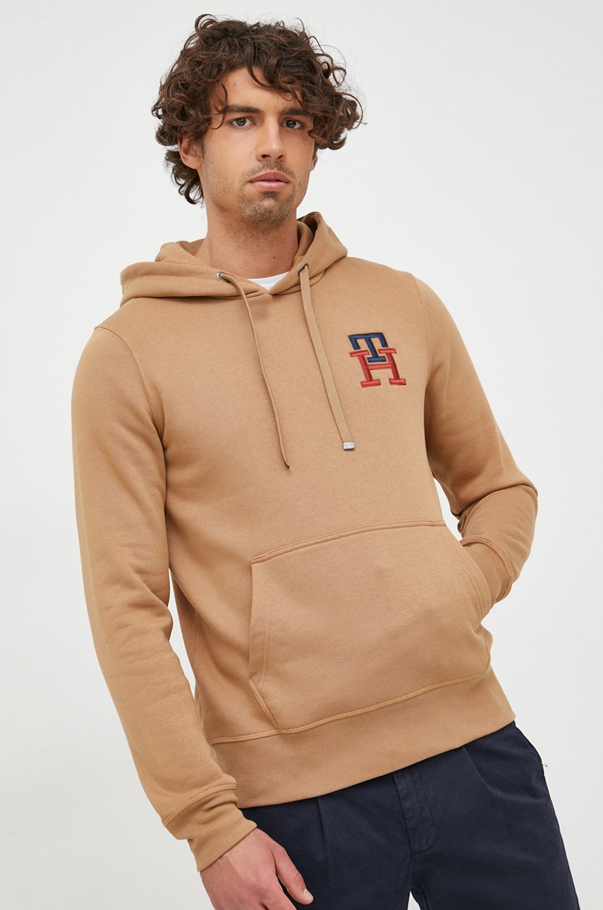 

Кофта Tommy Hilfiger чоловіча колір бежевий з аплікацією