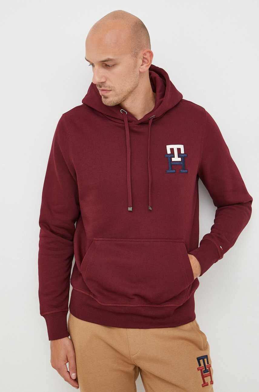 

Суичър Tommy Hilfiger в бордо с апликация