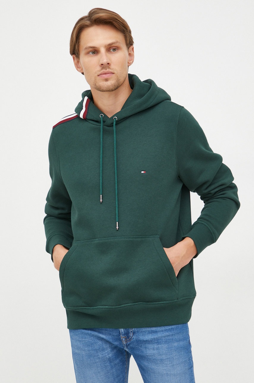 

Суичър Tommy Hilfiger в зелено с изчистен дизайн, Зелен