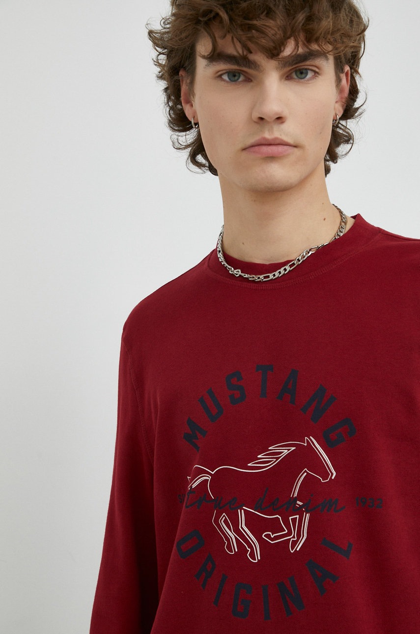 mustang-pamut-melegitofelso-piros-ferfi-nyomott-mintas