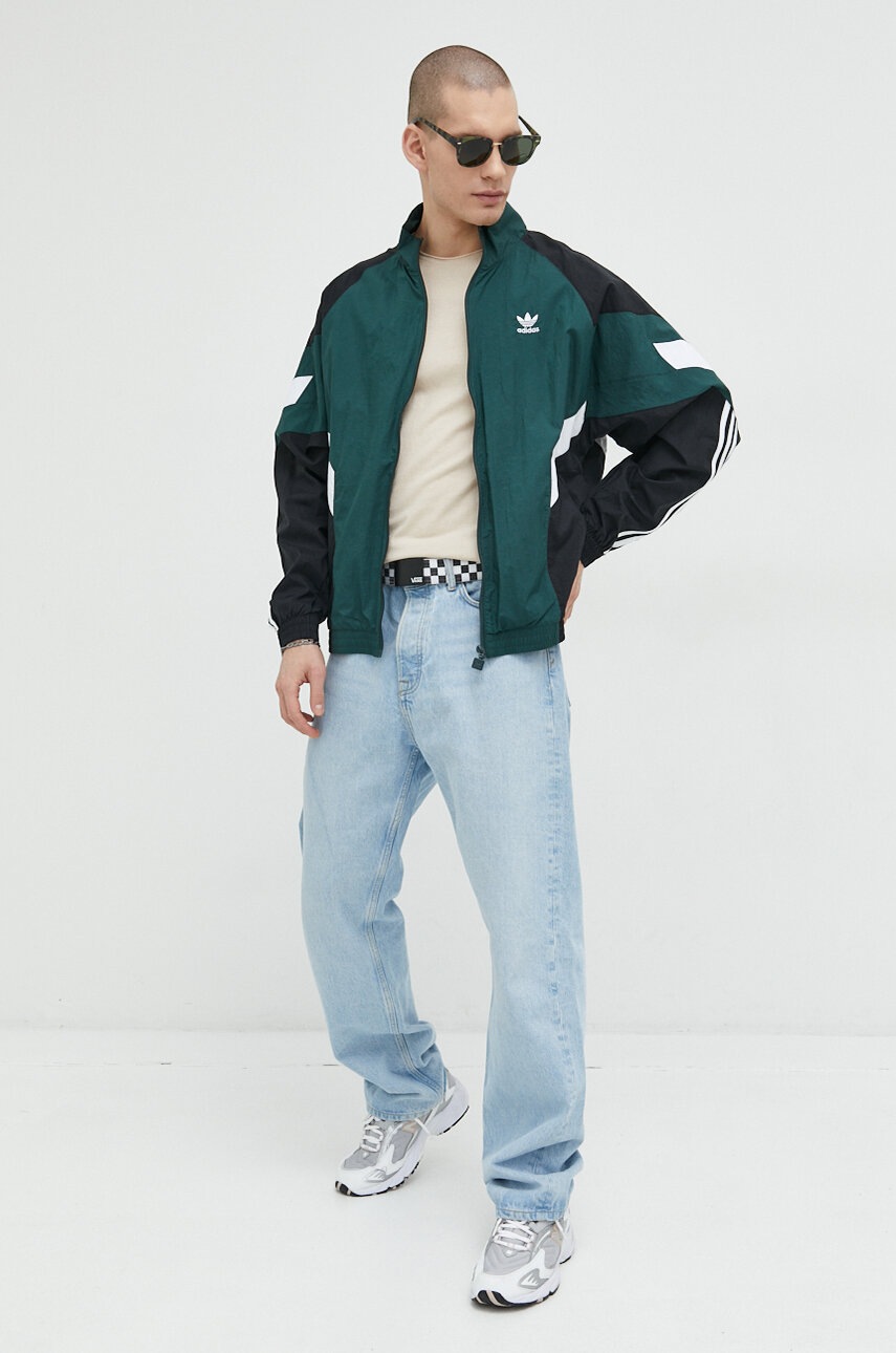 

Куртка adidas Originals чоловіча колір зелений перехідна oversize