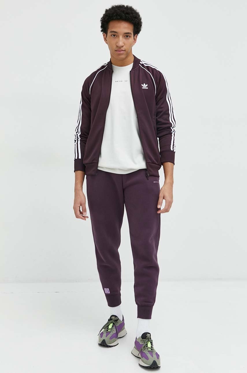 

Кофта adidas Originals чоловіча колір бордовий з аплікацією
