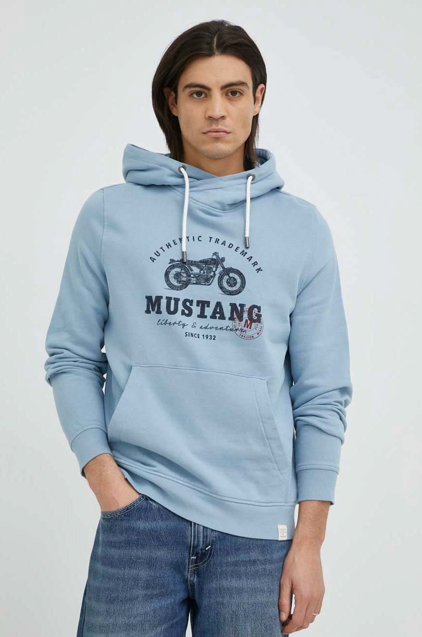 Mustang hanorac de bumbac barbati, cu glugă, cu imprimeu