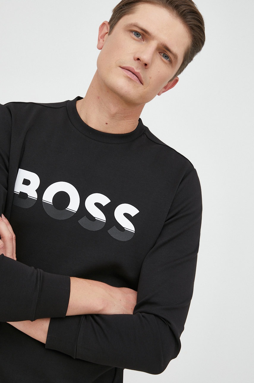 

Суичър BOSS Boss Athleisure в черно с принт, Черен