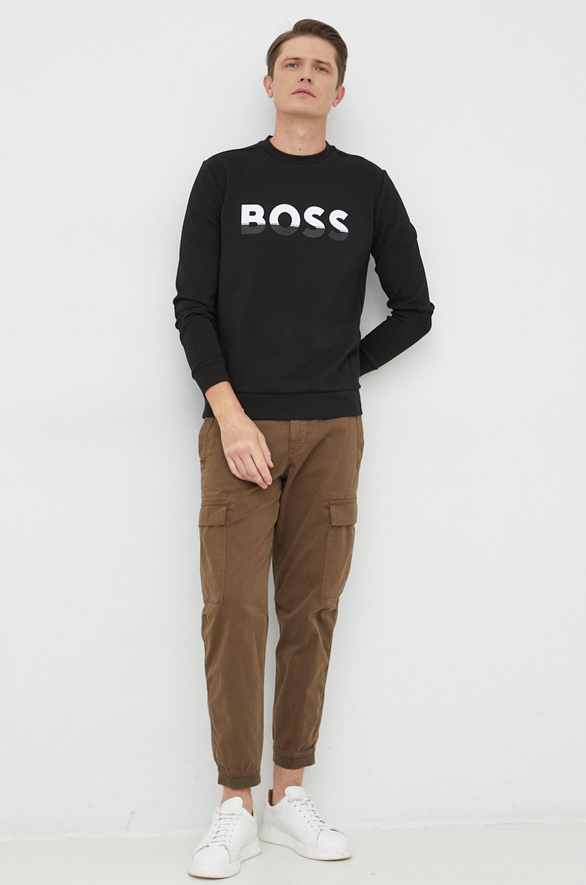 

Кофта BOSS Boss Athleisure мужская цвет чёрный с принтом