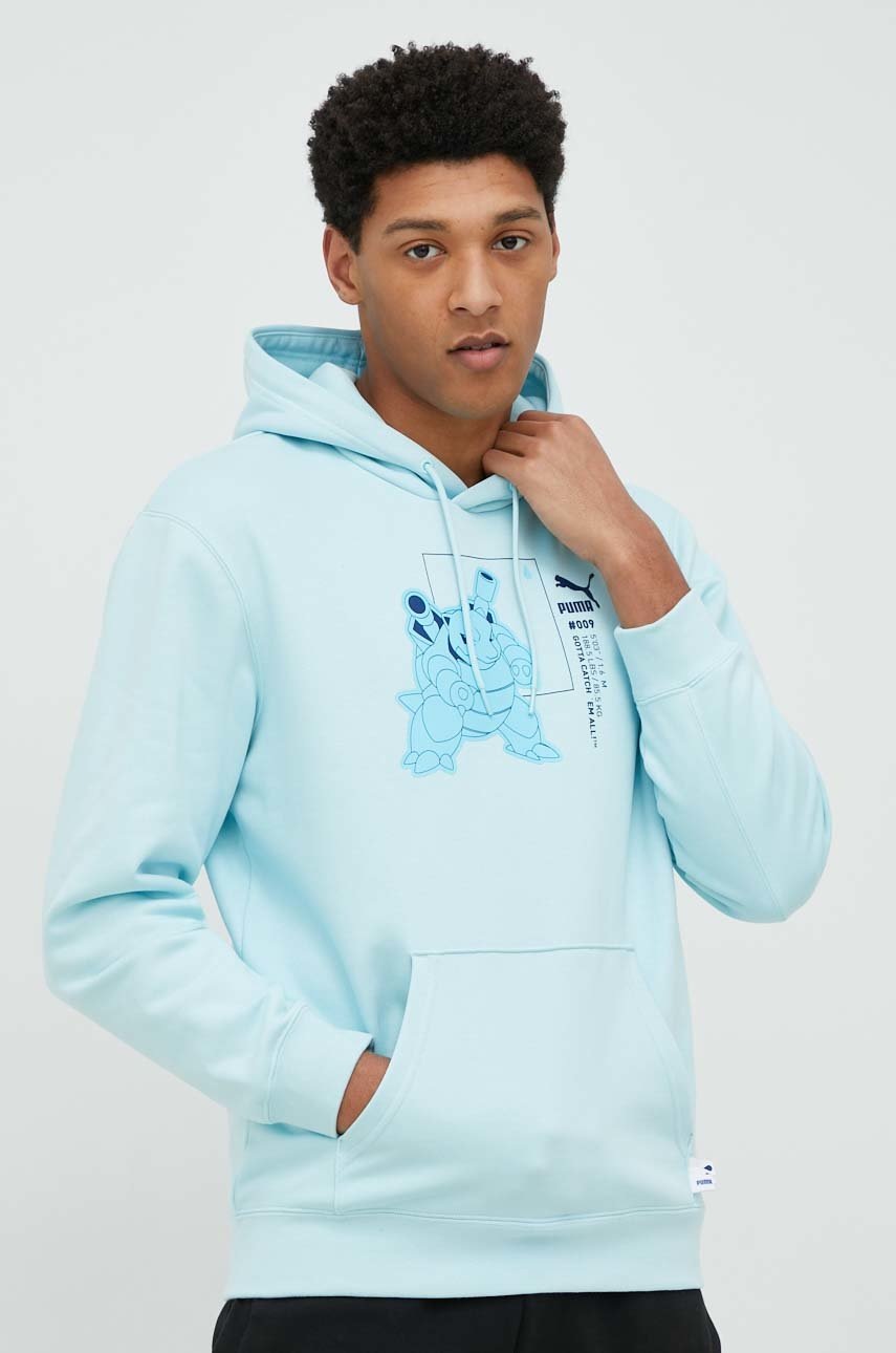 

Суичър Puma X POKEMON в синьо с качулка с принт, Син