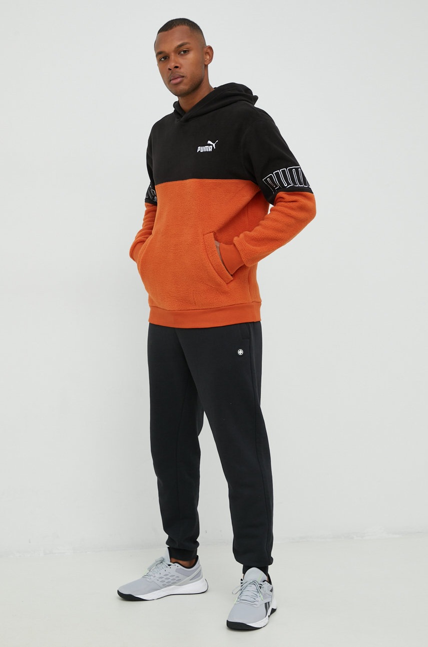 

Кофта Puma чоловіча колір помаранчевий з капюшоном візерунок