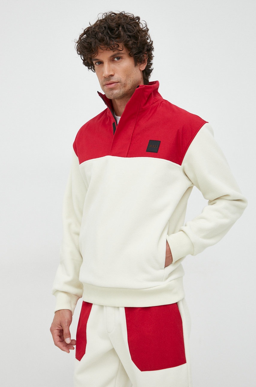 

Кофта BOSS Boss Casual чоловіча колір бежевий візерунок