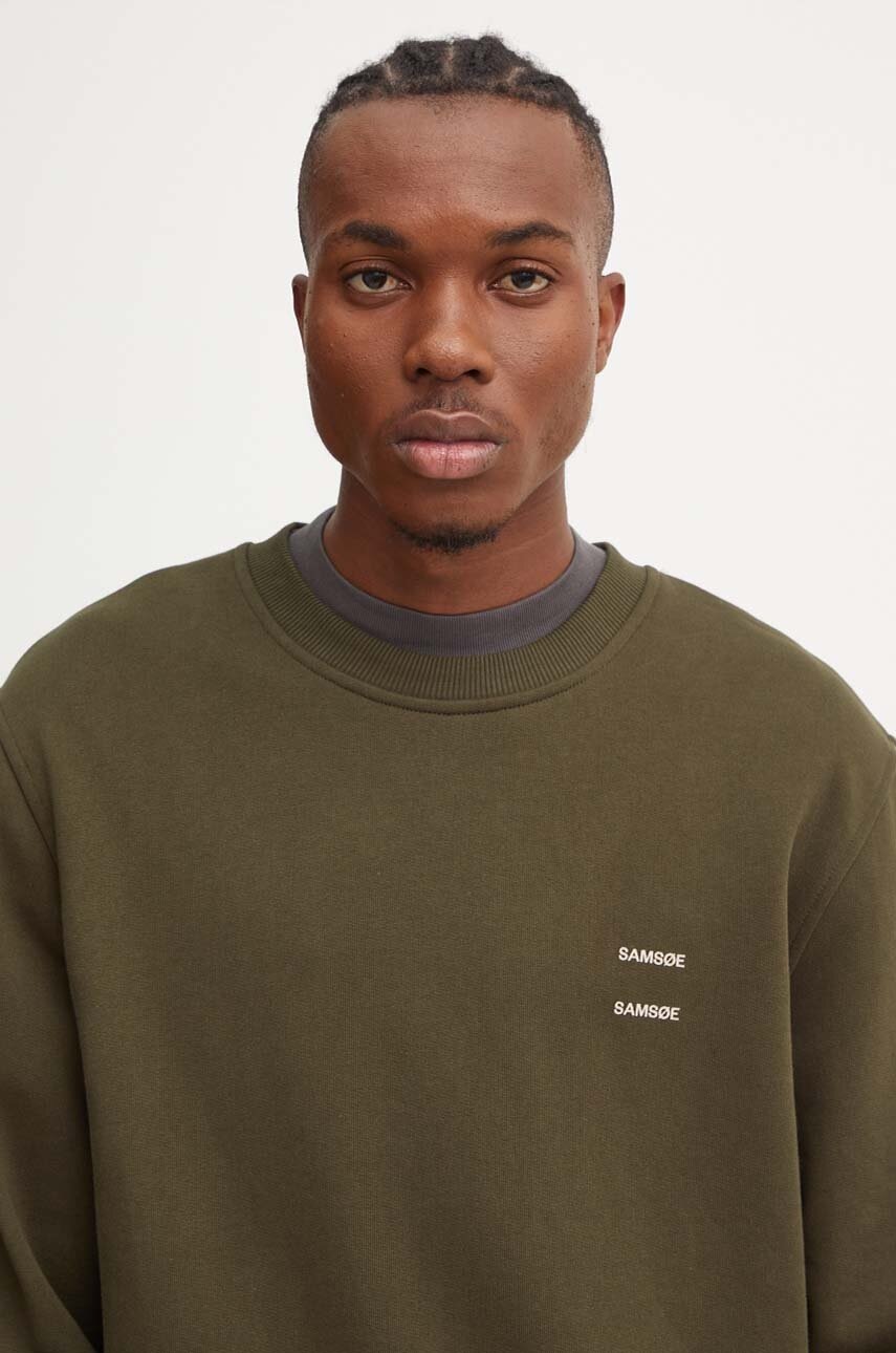 Βαμβακερή μπλούζα Samsoe Samsoe JOEL χρώμα: πράσινο, M22300127 φωτογραφία