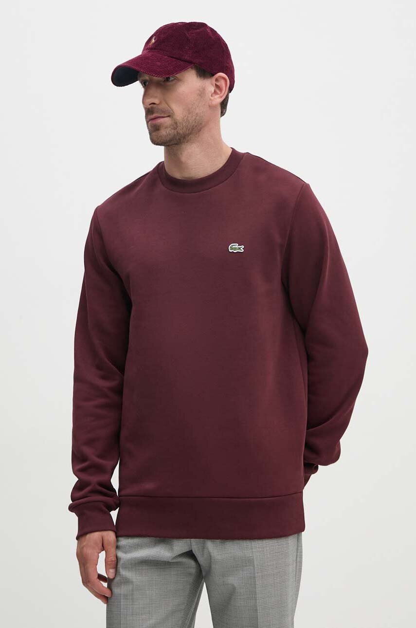 

Суичър Lacoste в бордо с изчистен дизайн