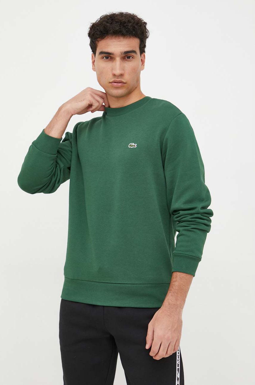 Lacoste bluză barbati, culoarea verde, neted SH9608-132