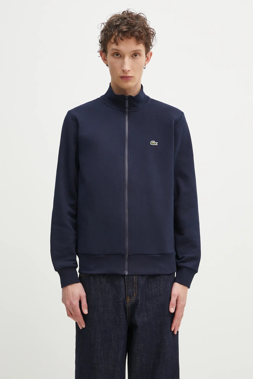 Mikina Lacoste pánská, tmavomodrá barva, hladká, SH9622-031