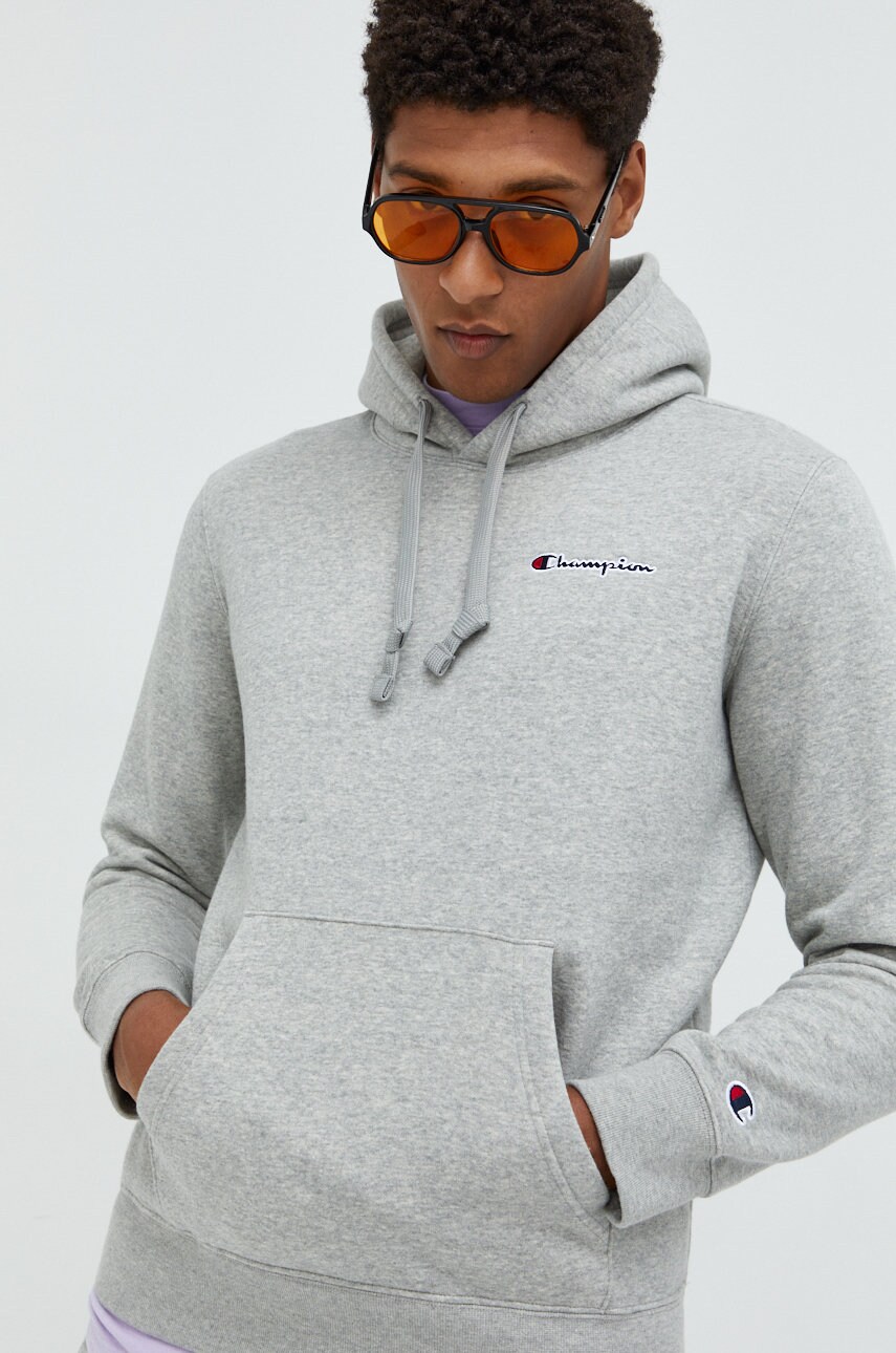 

Суичър Champion в сиво с изчистен дизайн, Сив