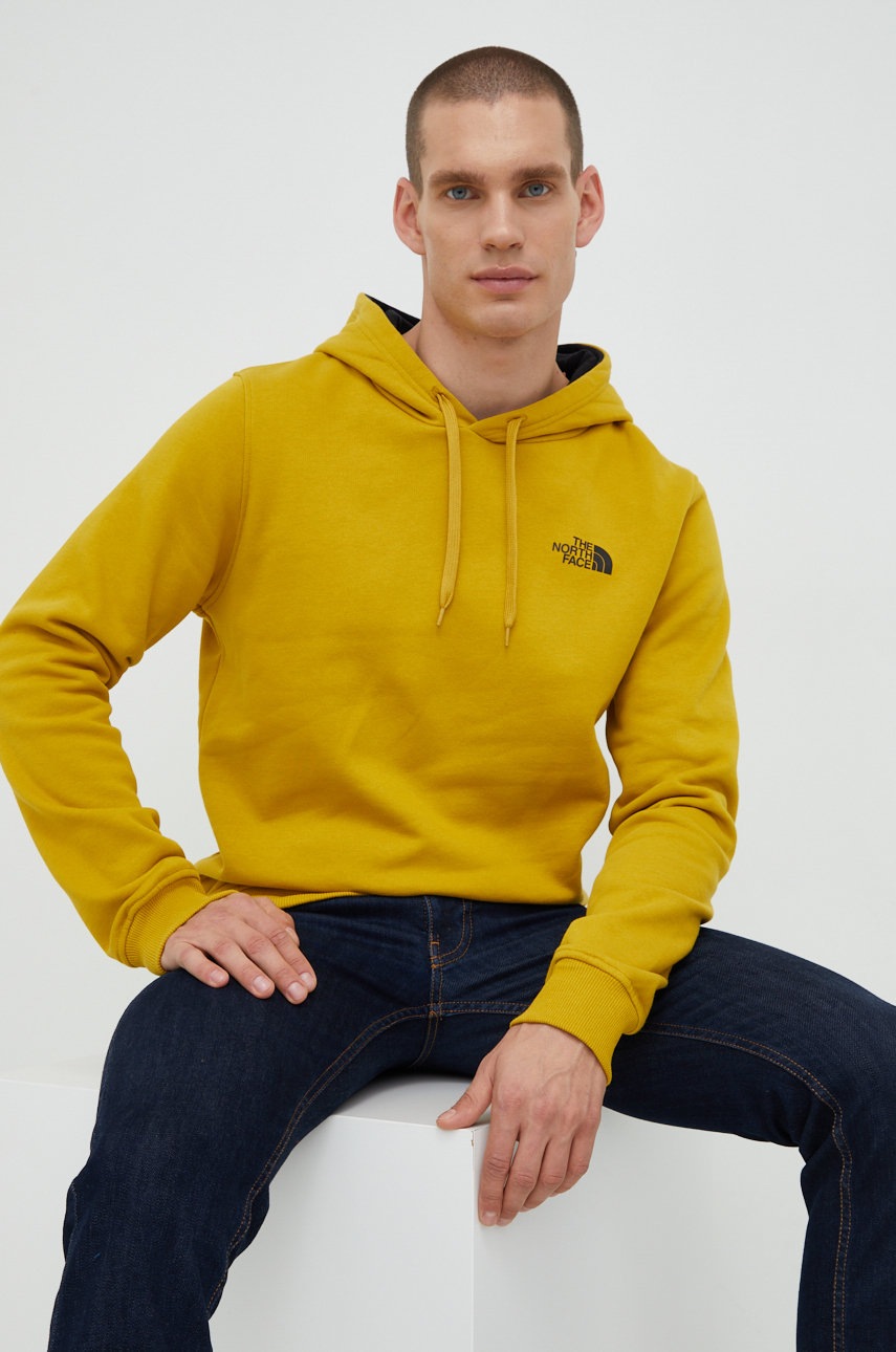 

Памучен суичър The North Face в зелено с изчистен дизайн, Зелен