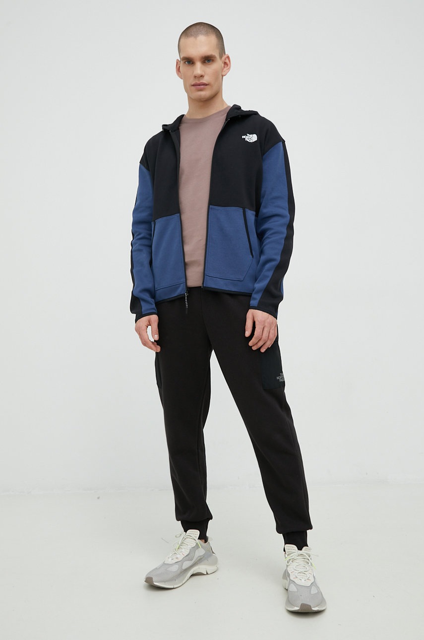 

Кофта The North Face чоловіча колір синій з капюшоном візерунок