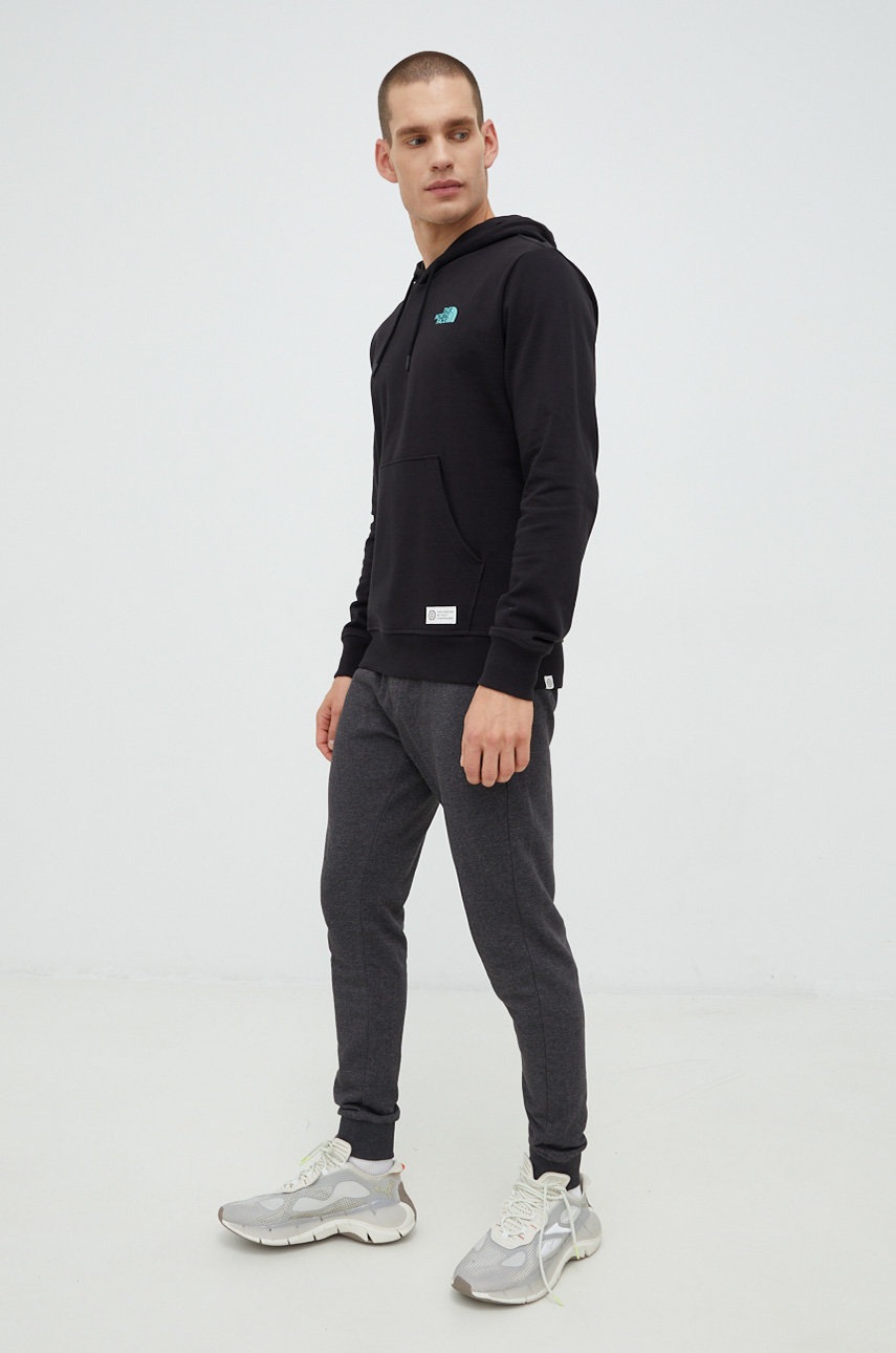

Хлопковая кофта The North Face мужская цвет чёрный с принтом