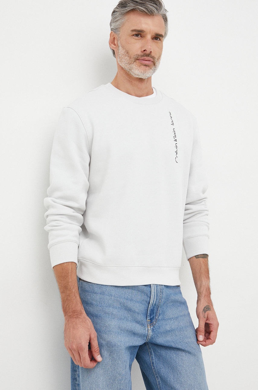 

Суичър Calvin Klein Jeans в сиво с принт, Сив