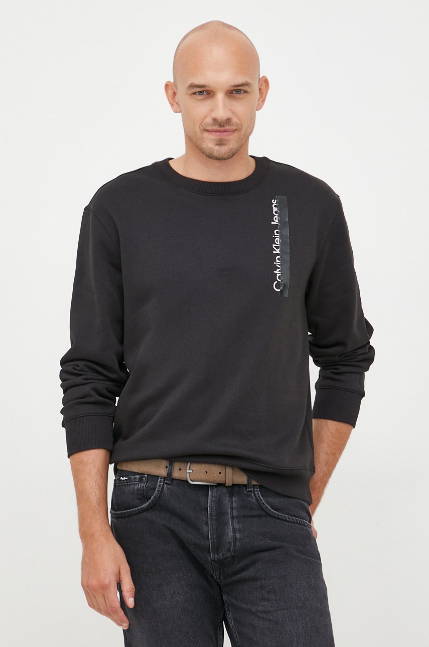 

Суичър Calvin Klein Jeans в черно с принт, Черен