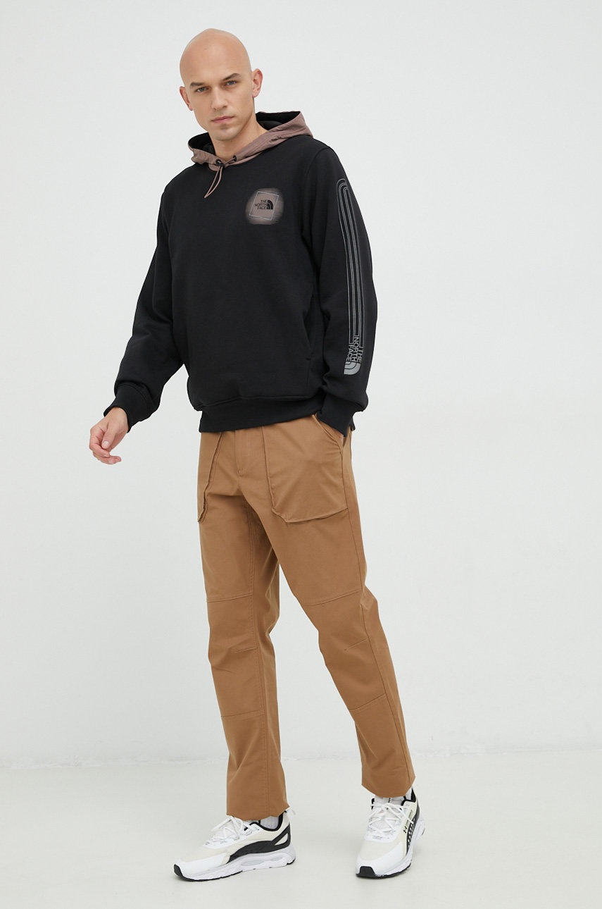 

Кофта The North Face мужская цвет чёрный с капюшоном с принтом