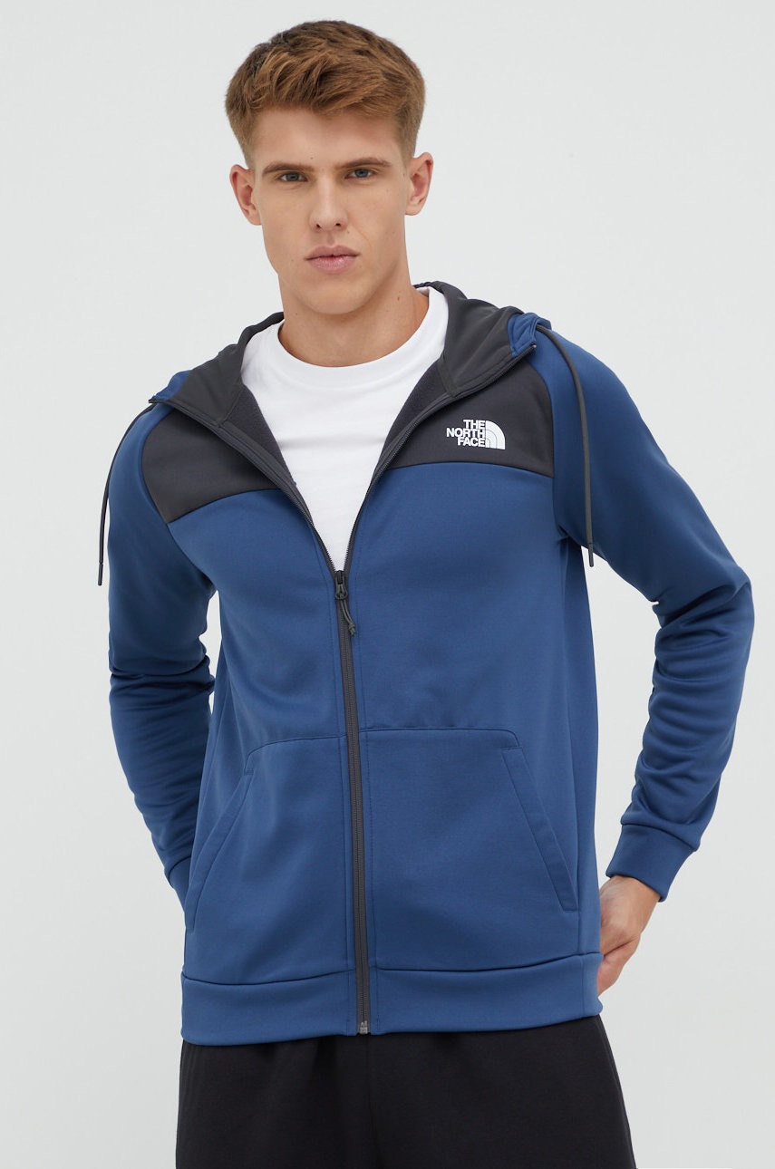 

Спортен суичър The North Face Reaxion в тъмносиньо с качулка с десен, Тъмносин
