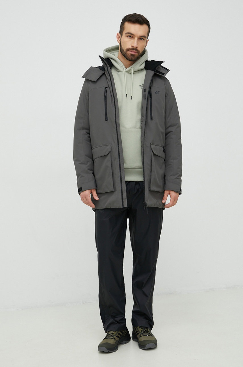

Кофта The North Face мужская цвет зелёный с капюшоном с принтом