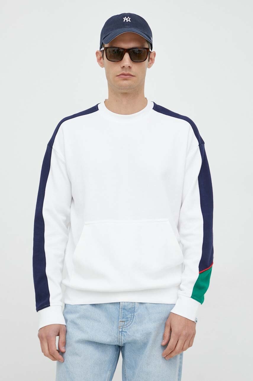 United colors of benetton bluza barbati, culoarea alb, modelator