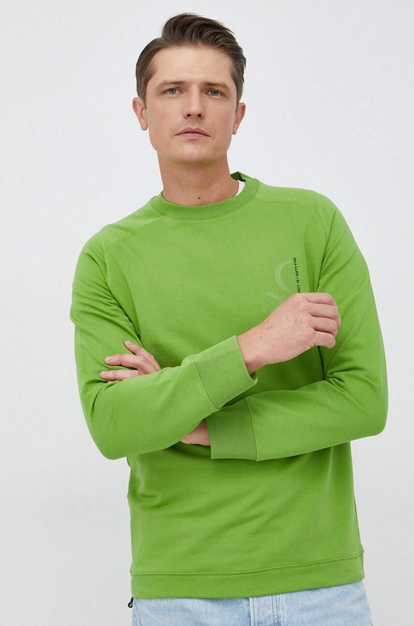 United colors of benetton bluza barbati, culoarea verde, cu imprimeu