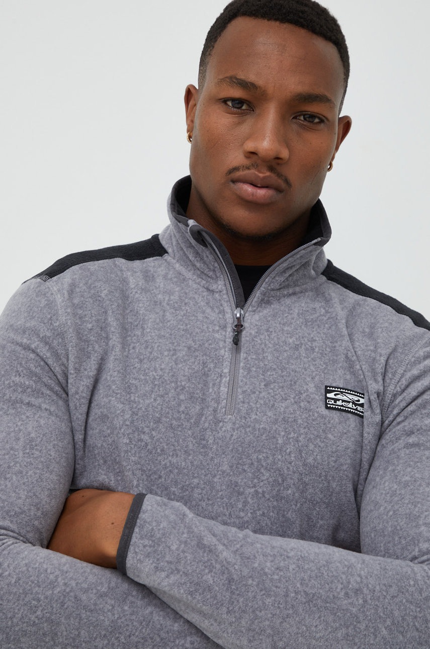 

Суичър Quiksilver в сиво с изчистен дизайн, Сив