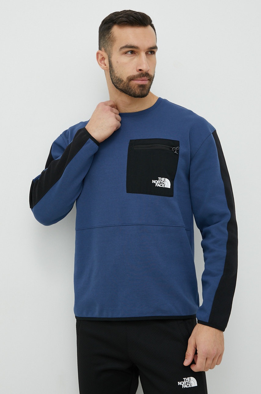 

Суичър The North Face в синьо с десен, Син