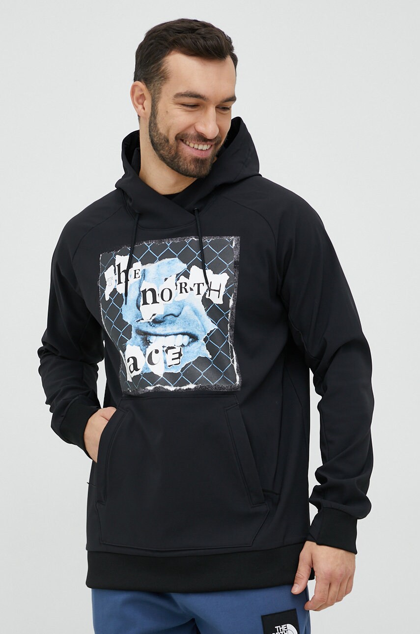 

Спортен суичър The North Face Printed Tekno в черно с качулка с принт, Черен