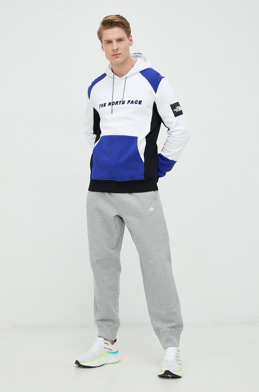 

Хлопковая кофта The North Face мужская цвет белый с капюшоном узор