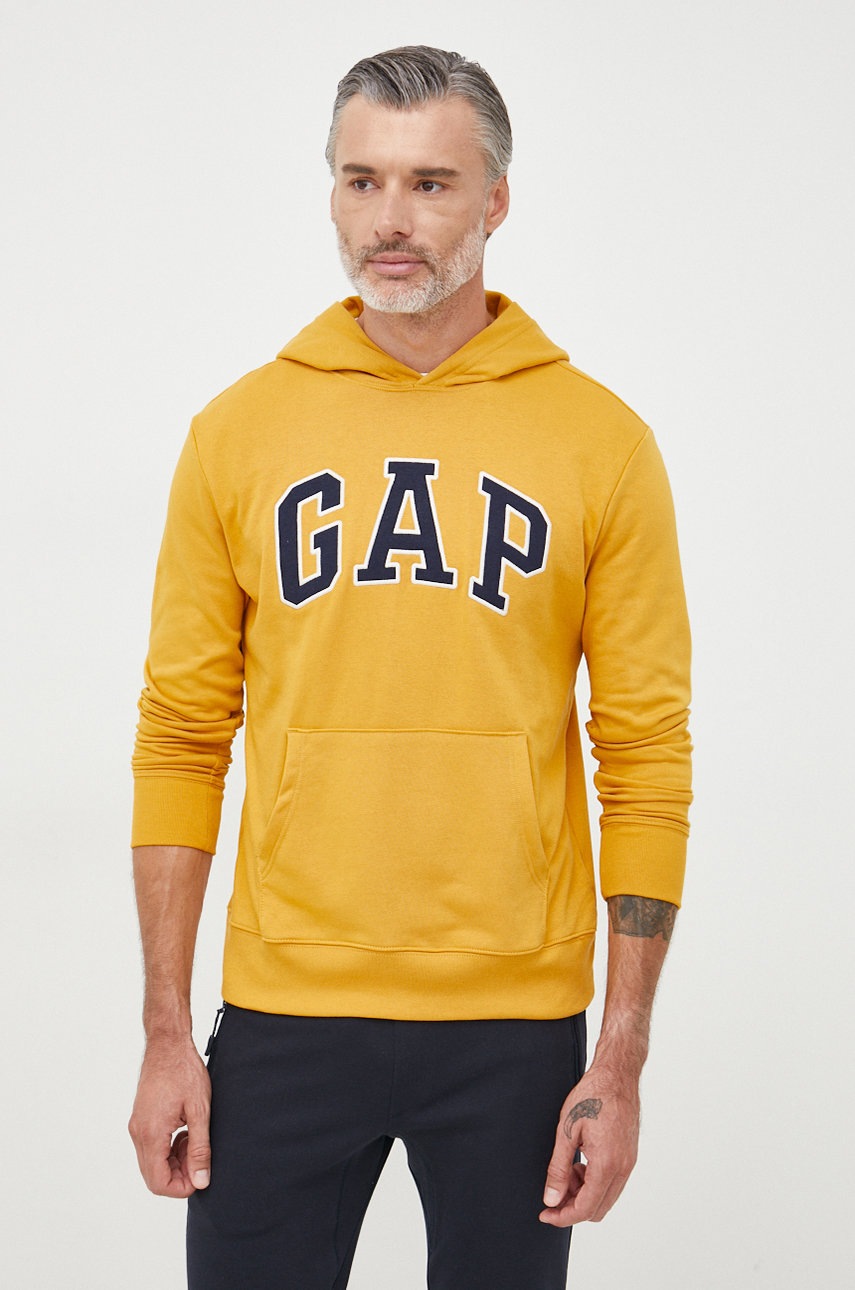 

Суичър GAP в жълто с изчистен дизайн, Жълт