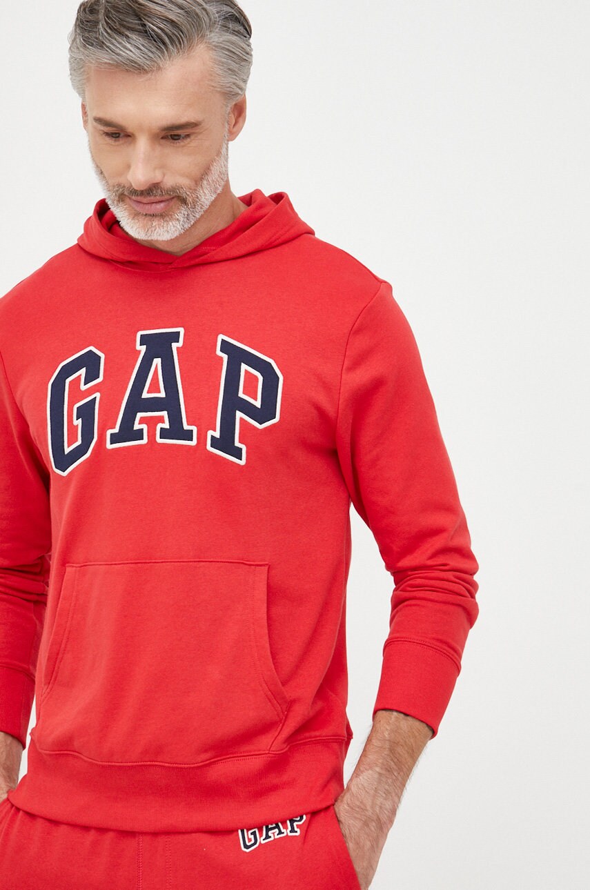 Gap bluza barbati, culoarea rosu, cu imprimeu
