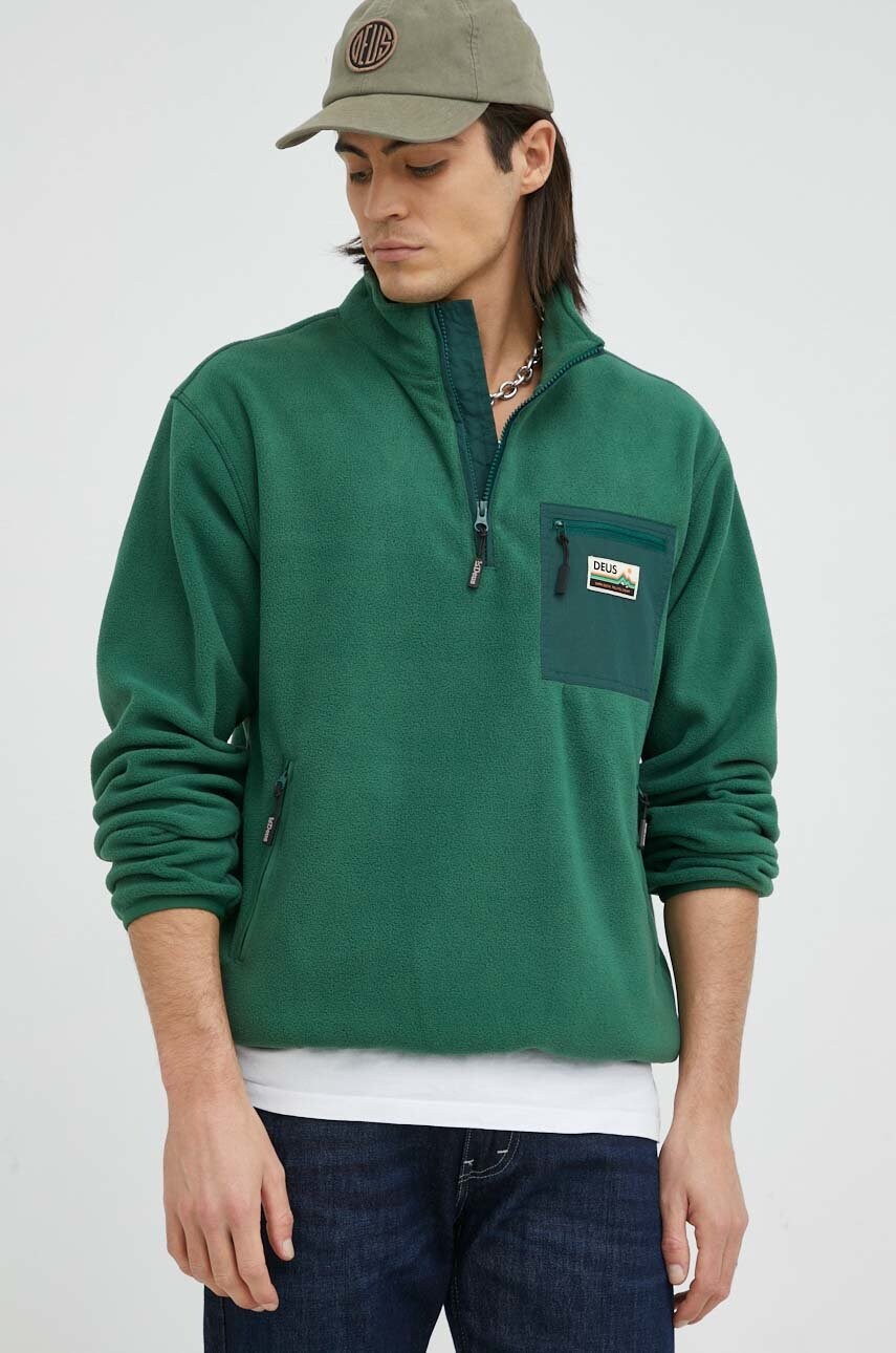Deus ex machina bluza barbati, culoarea verde, neted