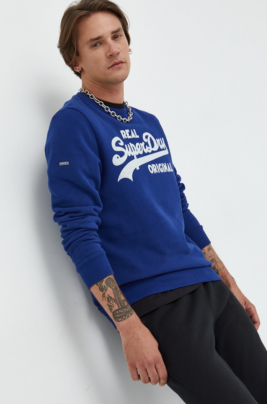 

Кофта Superdry мужская цвет синий с принтом