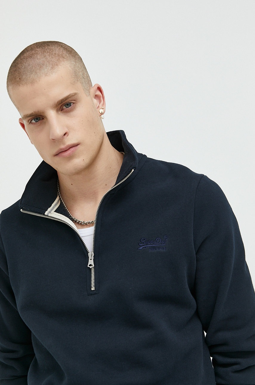

Суичър Superdry в тъмносиньо с апликация, Тъмносин